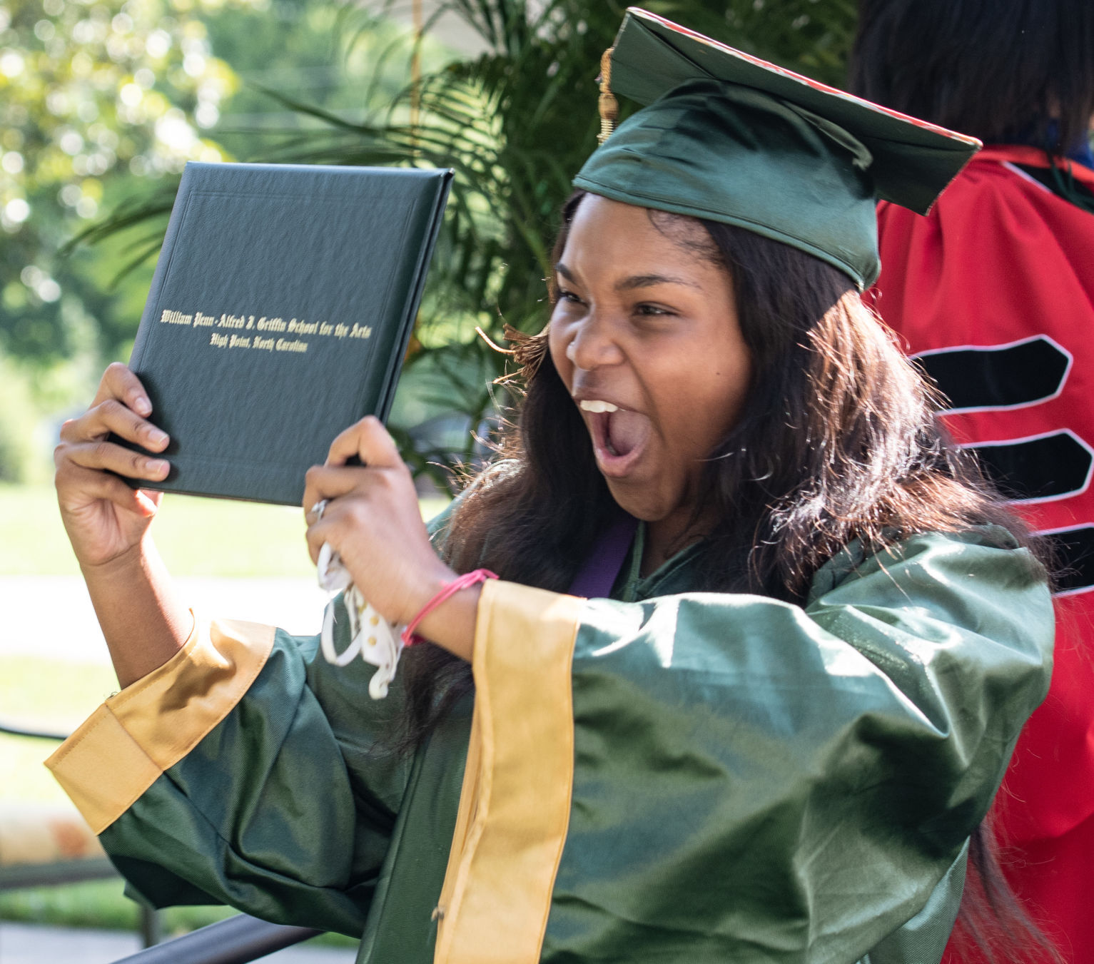 Drive-thru graduation at Penn-Griffin School of the Arts